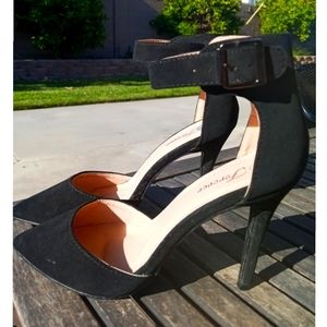 Black Suede Pointed Toe Stiletto Heels